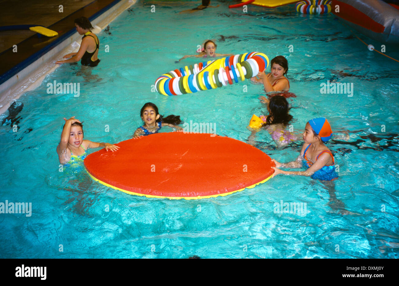 swimming with inflatables