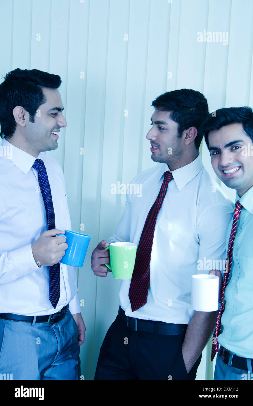 Indian BusinessMen Drinking Tea and talking Stock Photo