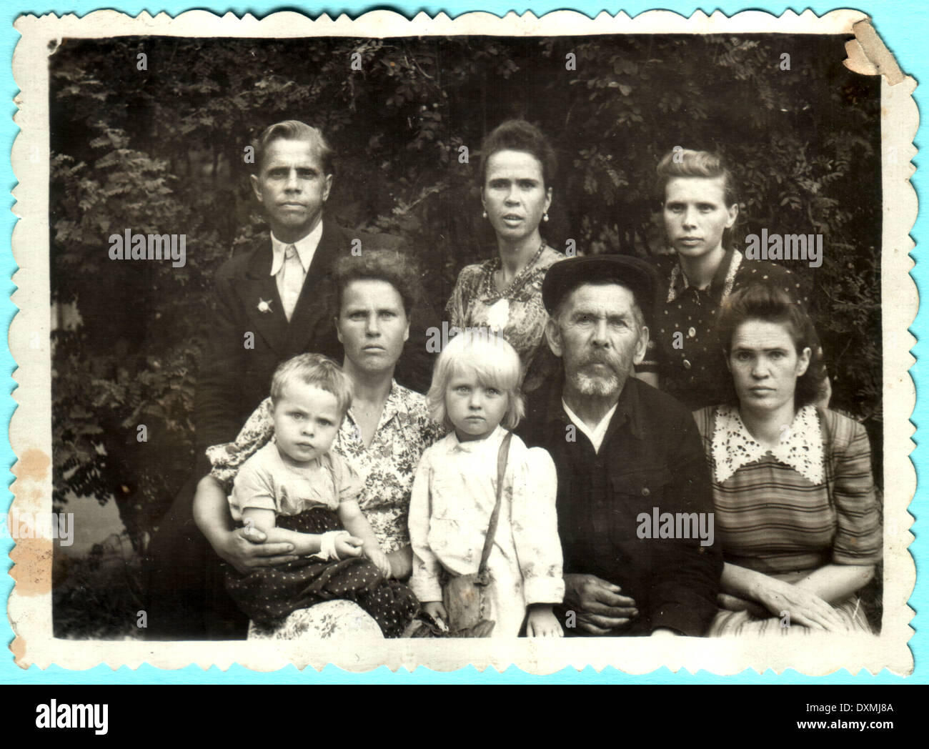 USSR - CIRCA 1950s: An antique photo shows family portrait Stock Photo