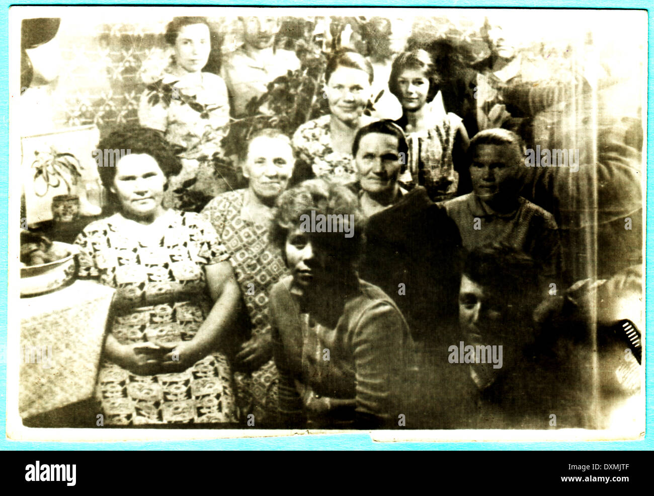 USSR - CIRCA 1950s: An antique photo shows Group portrait Stock Photo