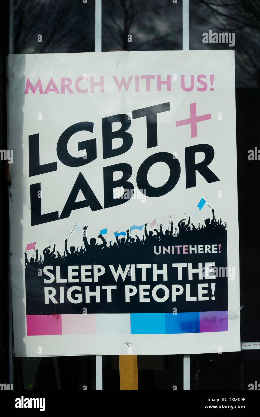LGBT poster. 'Sleep with the right people' Stock Photo