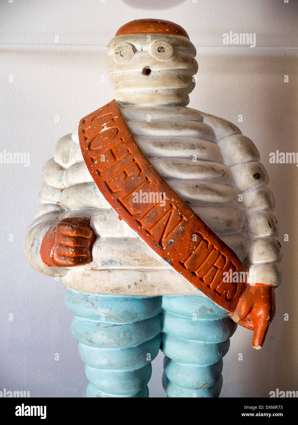 Bibendum, commonly referred to as the Michelin Man, is the symbol of the Michelin tire company. Introduced in 1894 Stock Photo