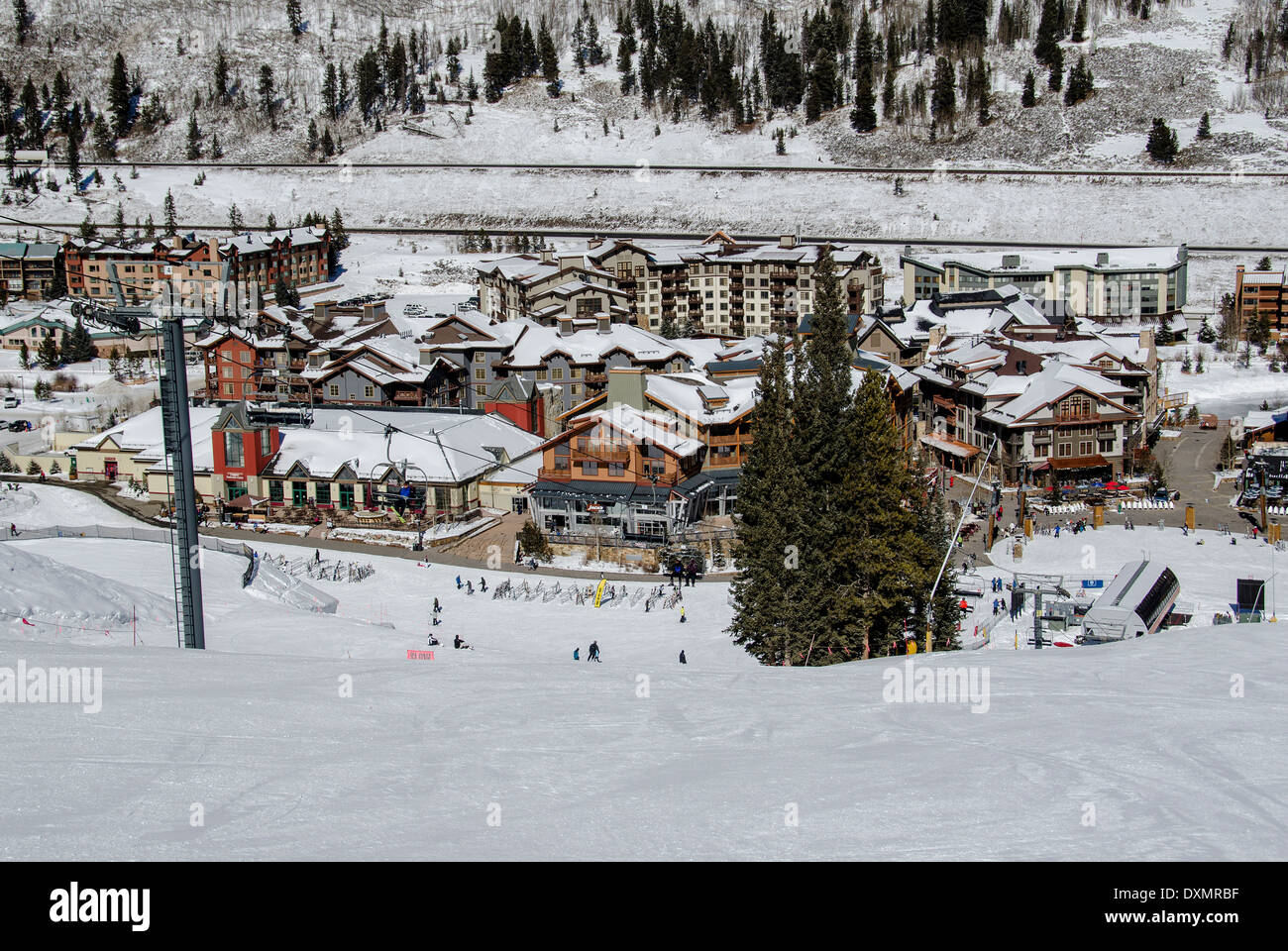 Center Village from Main View Run Copper Mountain Colorado USA Stock