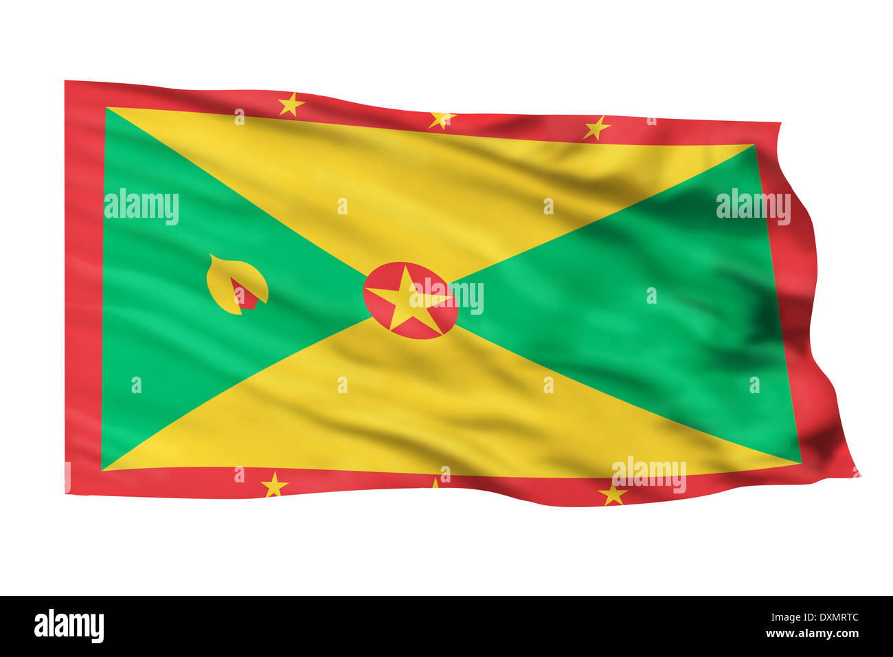 Grenada flag flying high in the sky. Stock Photo