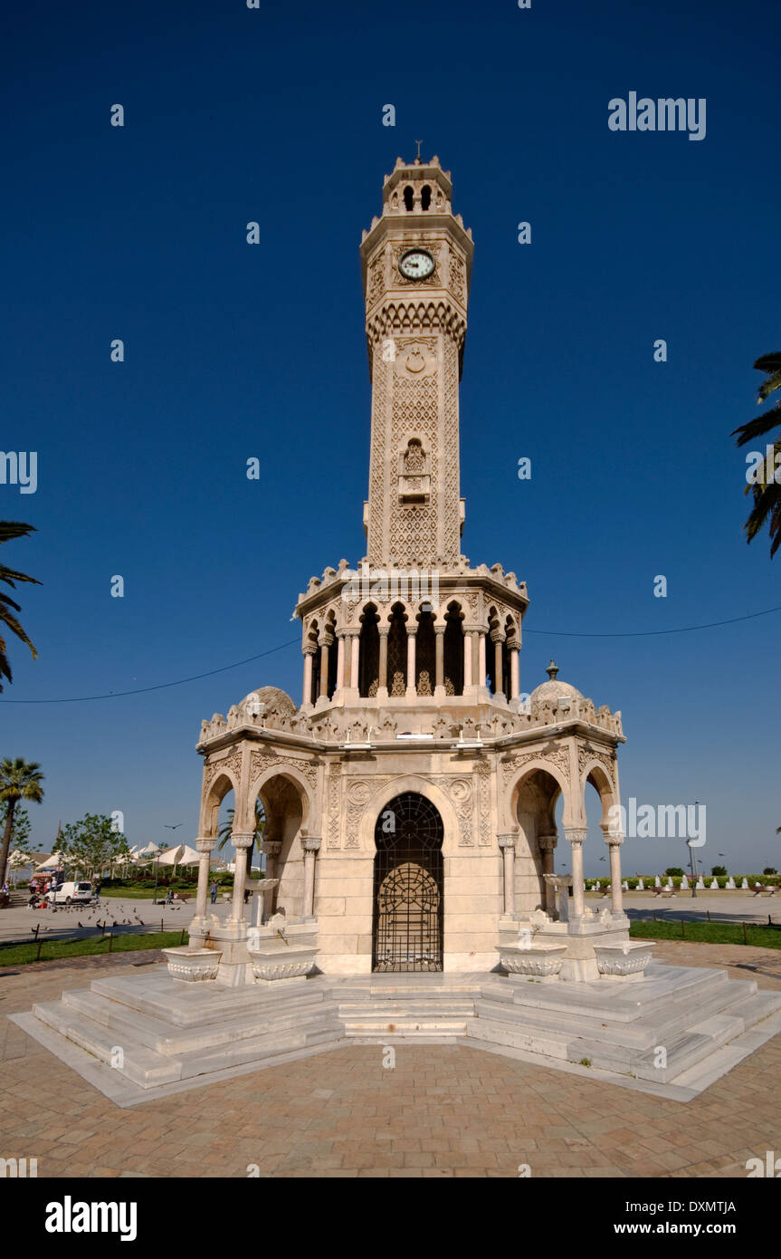 ASIA, Turkey, Izmir, Ottoman Clock Tower (Saat Kulesi), 1901 Stock Photo