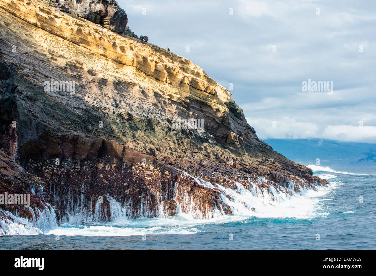 Waves breaking on the coast of Punta Vicente Roca, Isabela Island