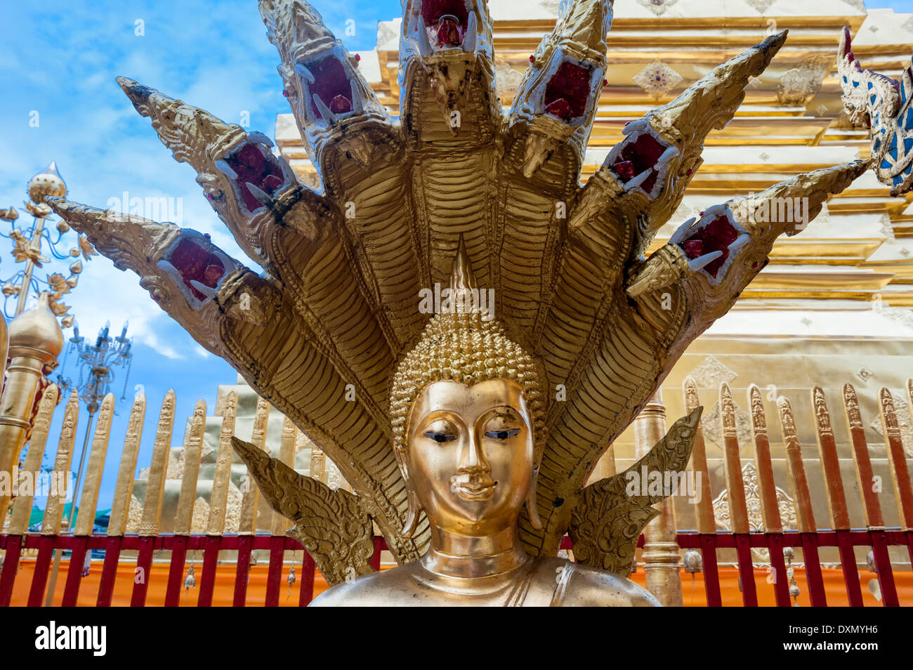 Buddha statue, Wat Doi Suthep, Chiang Mai, Thailand Stock Photo