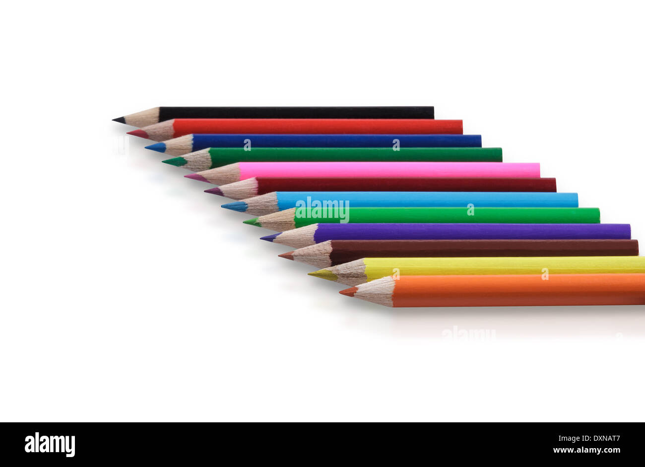 colored pencils isolated on white background Stock Photo