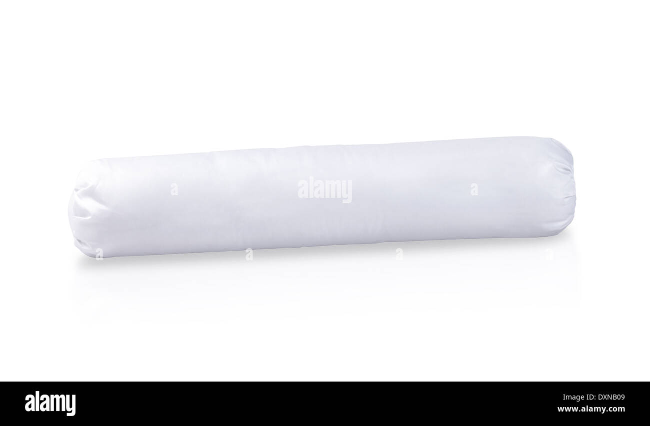 white bolster pillow isolated on white background Stock Photo - Alamy