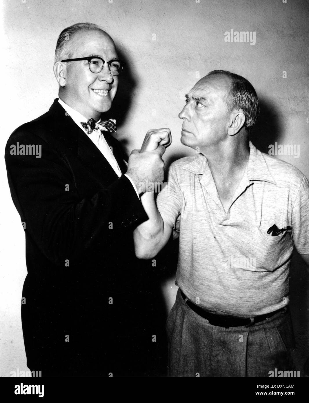 BUSTER KEATON is visited in Hollywood by Carroll Lewis, Pres Stock Photo