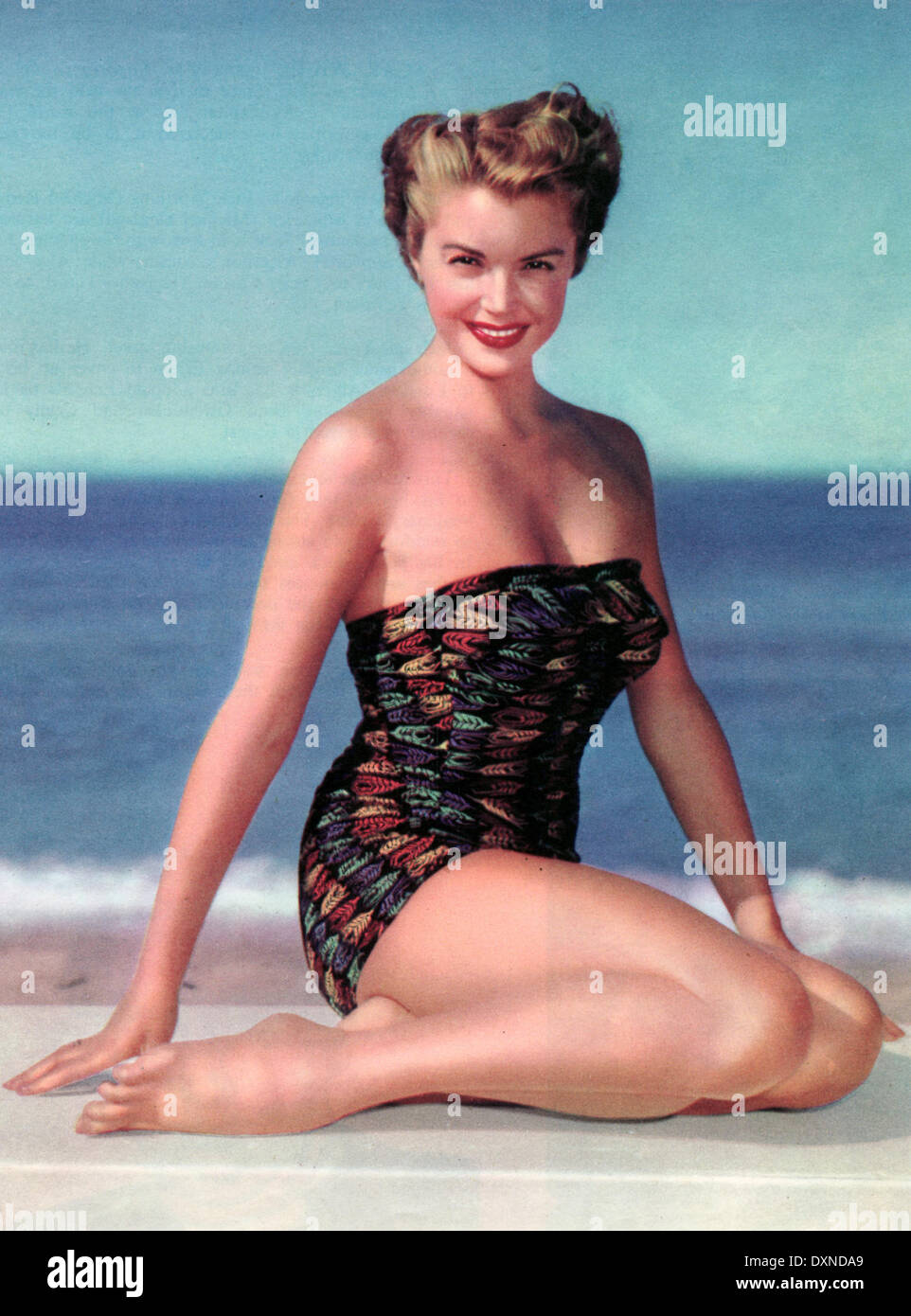 Esther Williams Classic Sheath White Polka Dot Pinup
