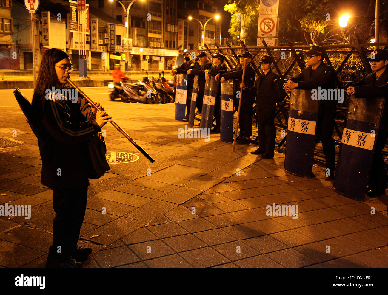 Student, flute, demonstration Stock Photo Alamy