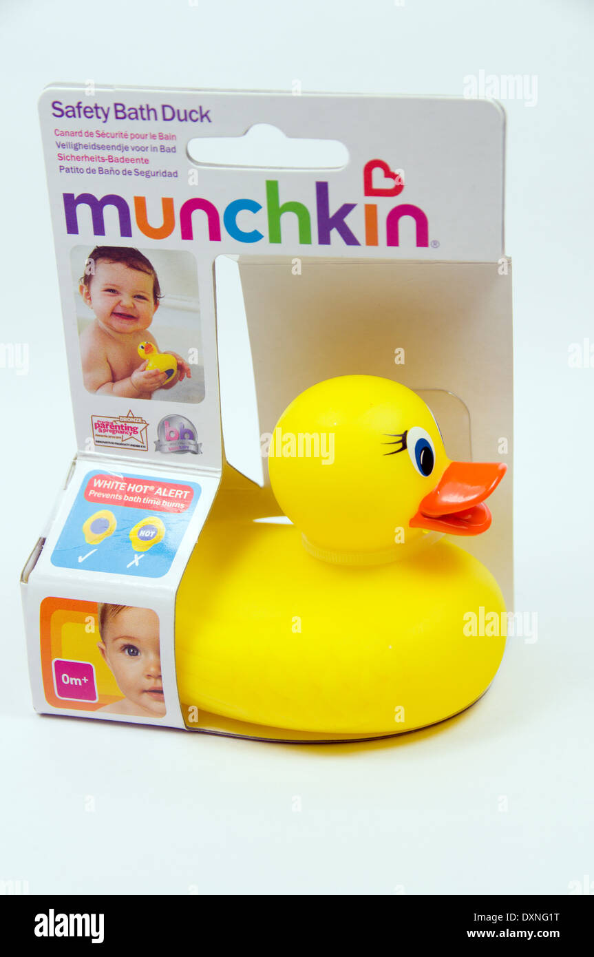 Babies colour changing safety duck Stock Photo