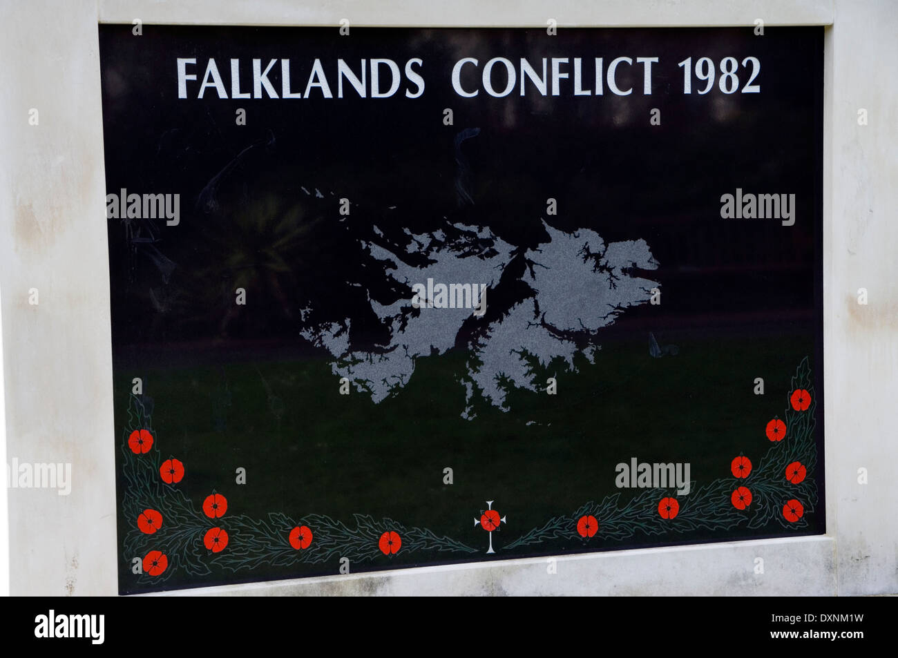 Falklands Conflict Memorial, Alexandra Gardens, Cathays Park, Cardiff, Wales. Stock Photo