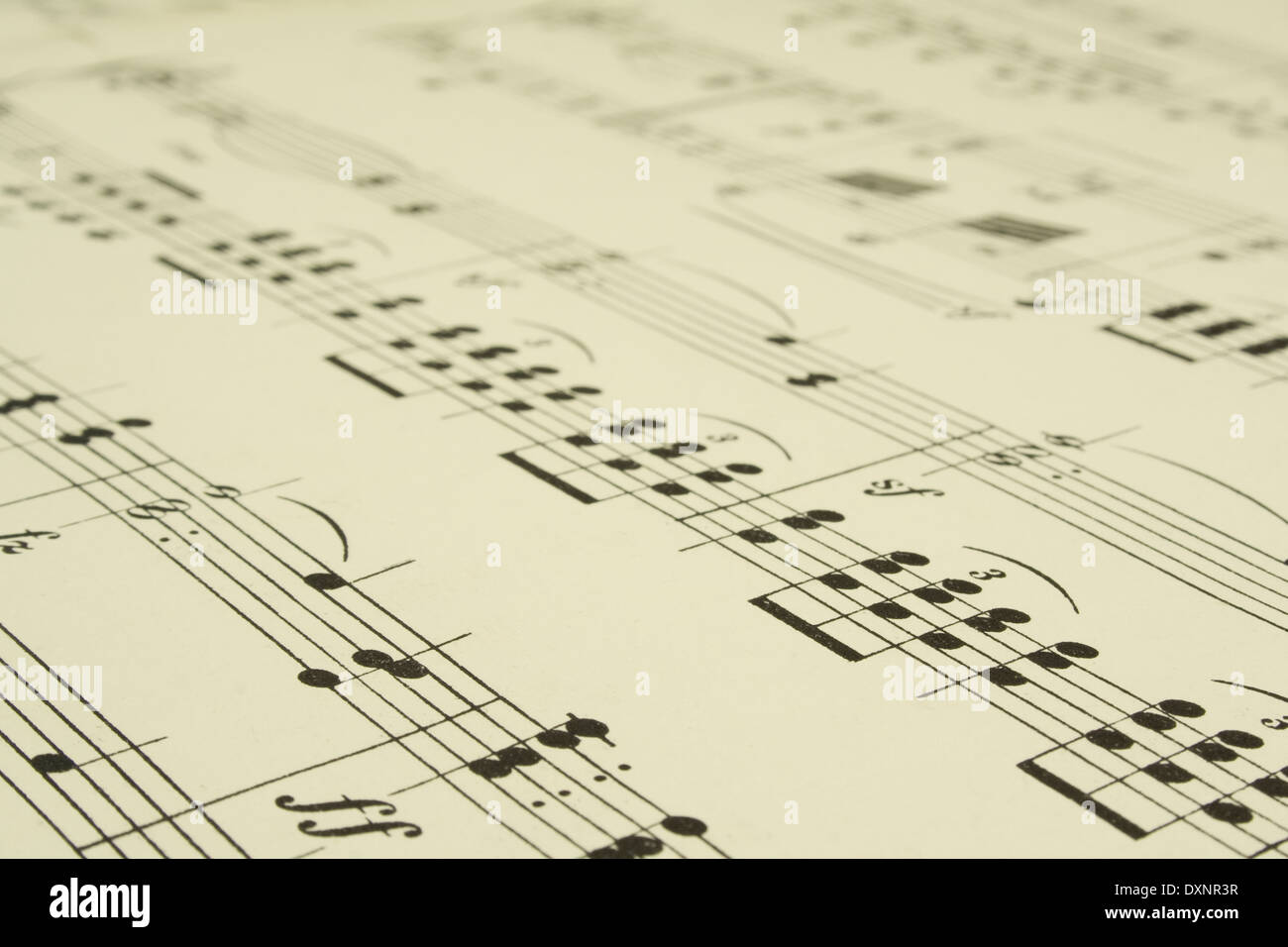 Old Musical Score Sheet Stock Photo