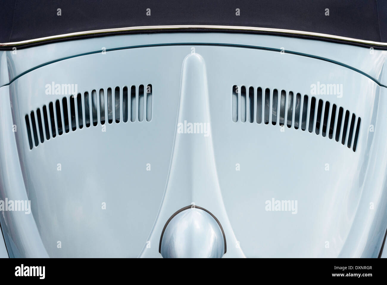 Classic Beetle engine cove angled vents. Stock Photo