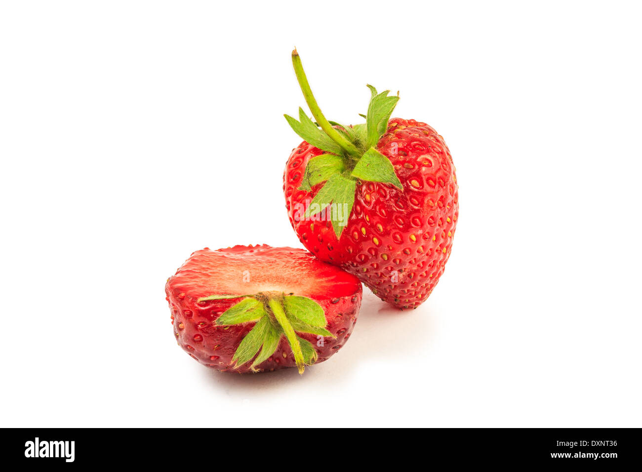Ripe strawberries isolated on white background Stock Photo - Alamy