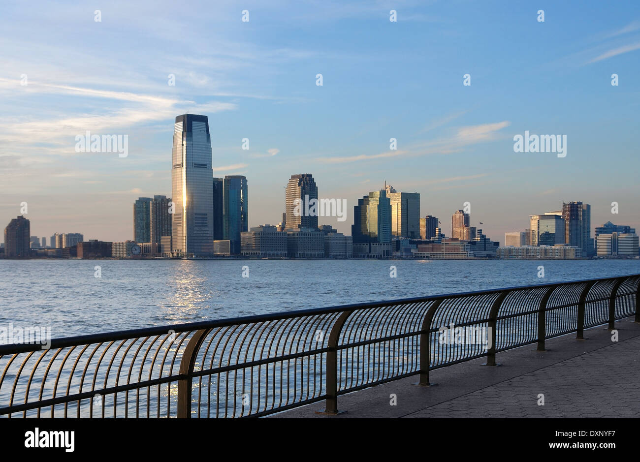 city view of New Jersey (USA) with Jersey City at evening time Stock Photo  - Alamy
