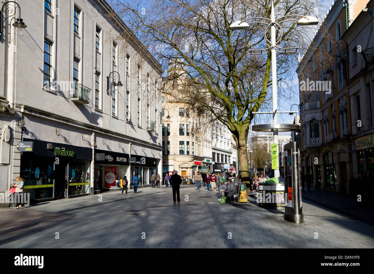 Queen Street, Cardiff City Centre, Wales Stock Photo Alamy