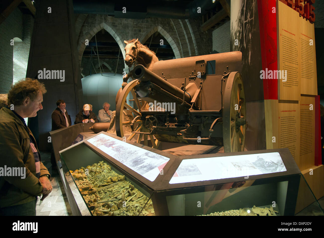 Ypres, Belgium, visitors to the In Flanders Fields Museum Stock Photo