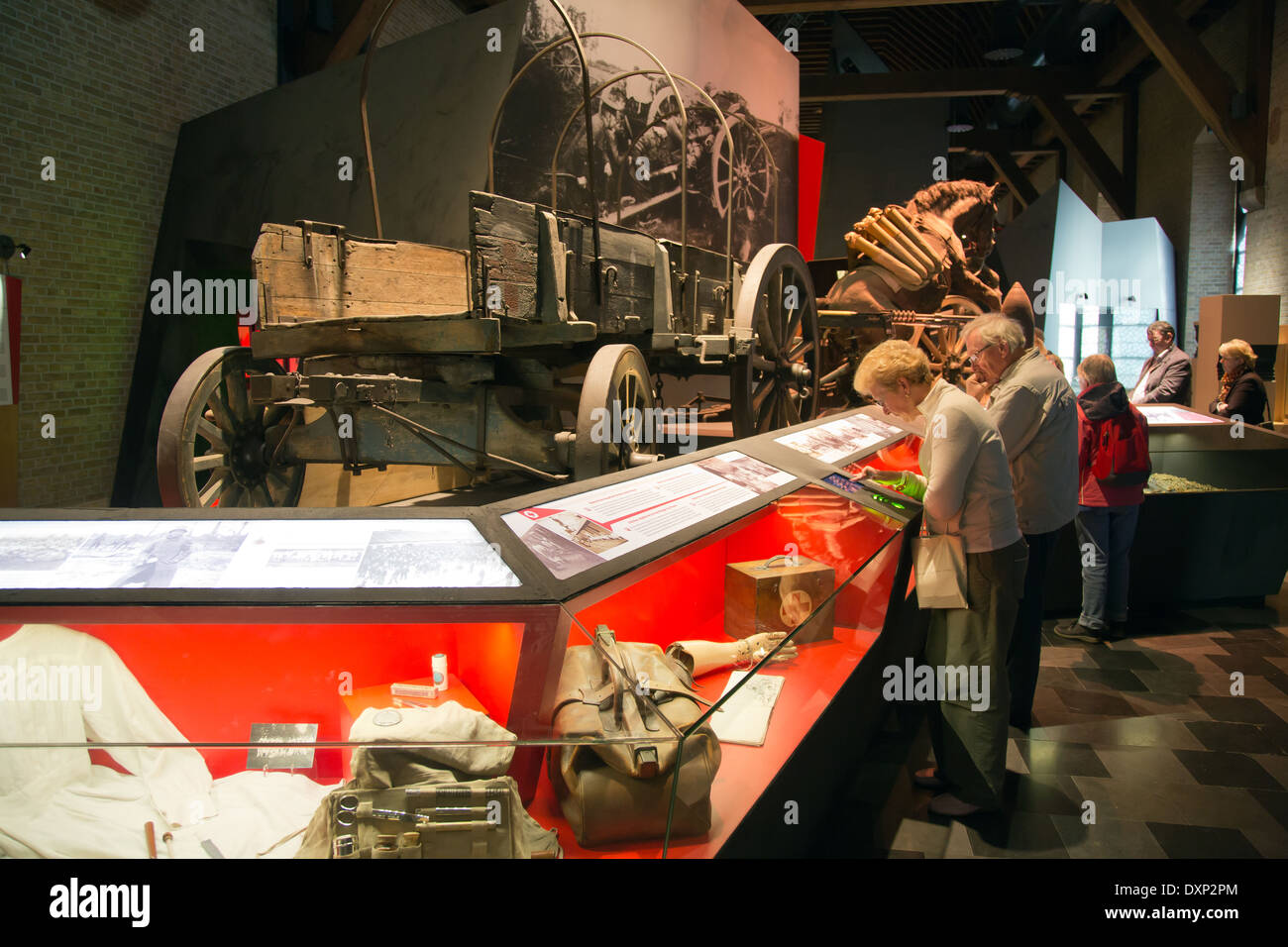 Ypres, Belgium, visitors to the In Flanders Fields Museum Stock Photo