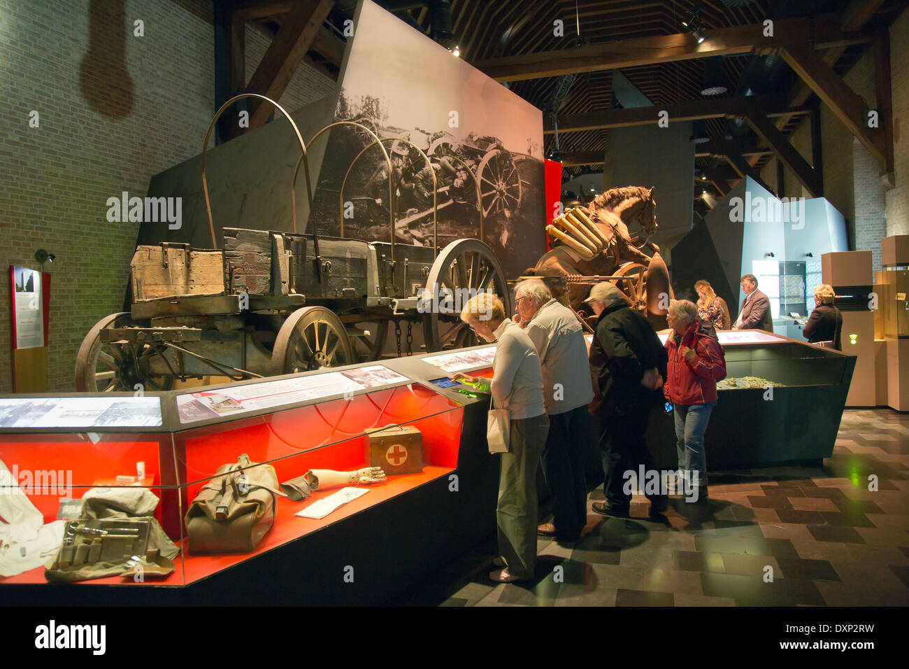 Ypres, Belgium, visitors to the In Flanders Fields Museum Stock Photo
