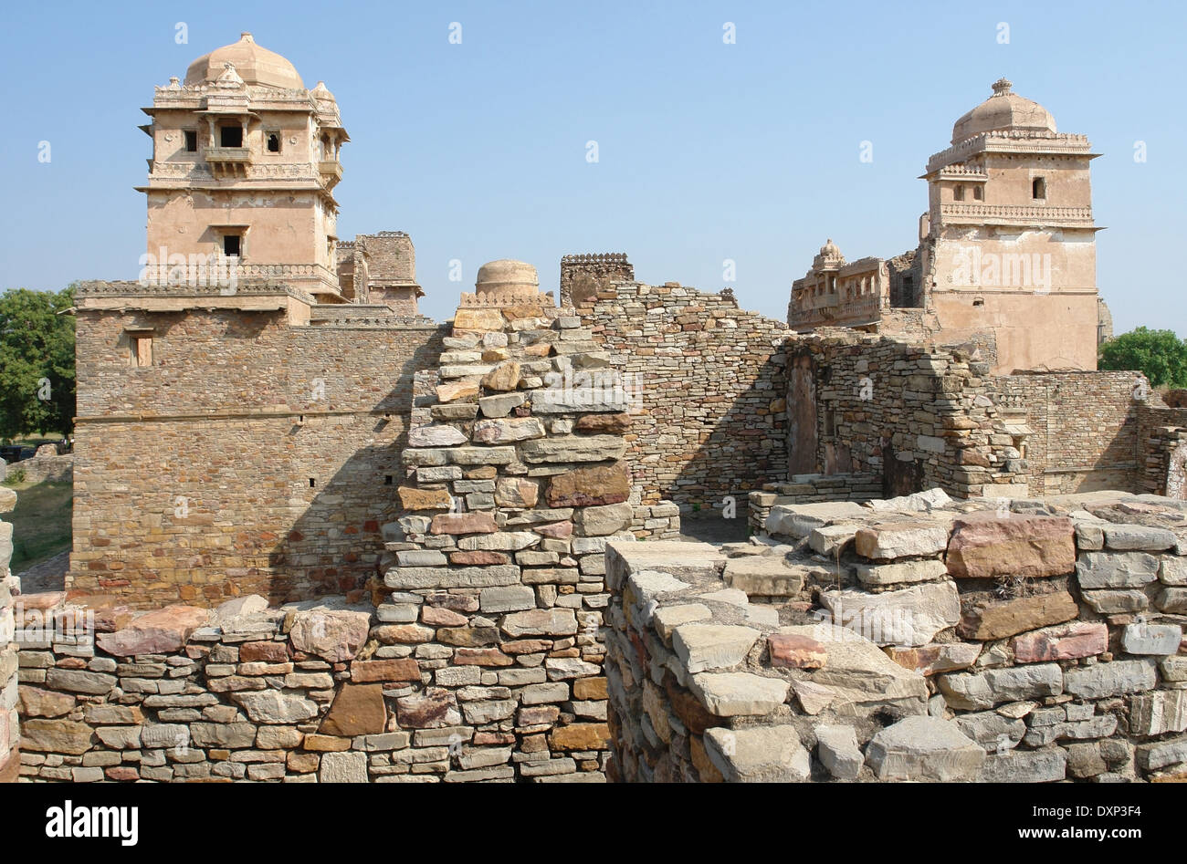Chittorgarh Fort located in Rajasthan (India) at evening time Stock Photo