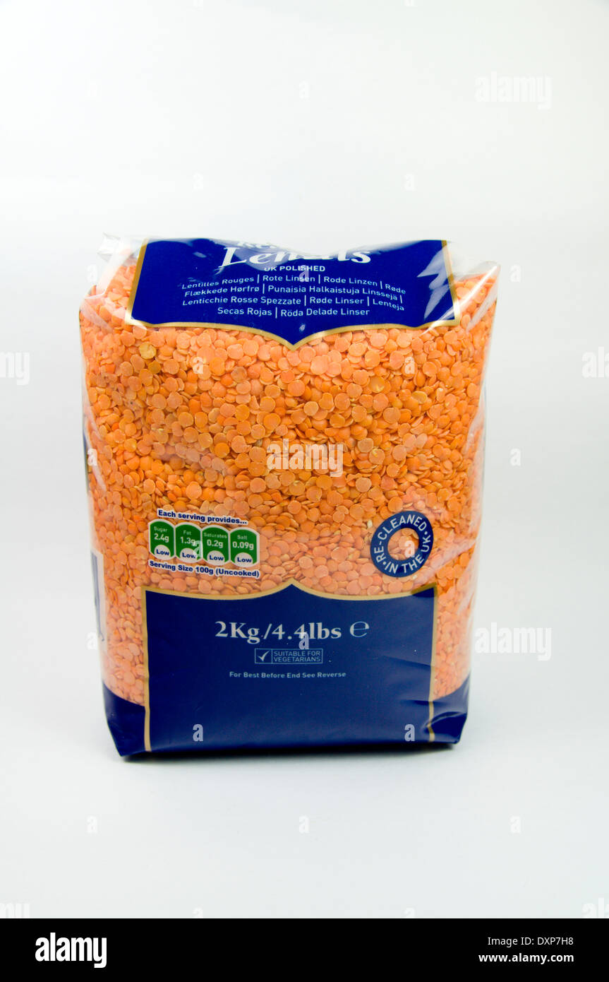 Packet of Lentils Stock Photo