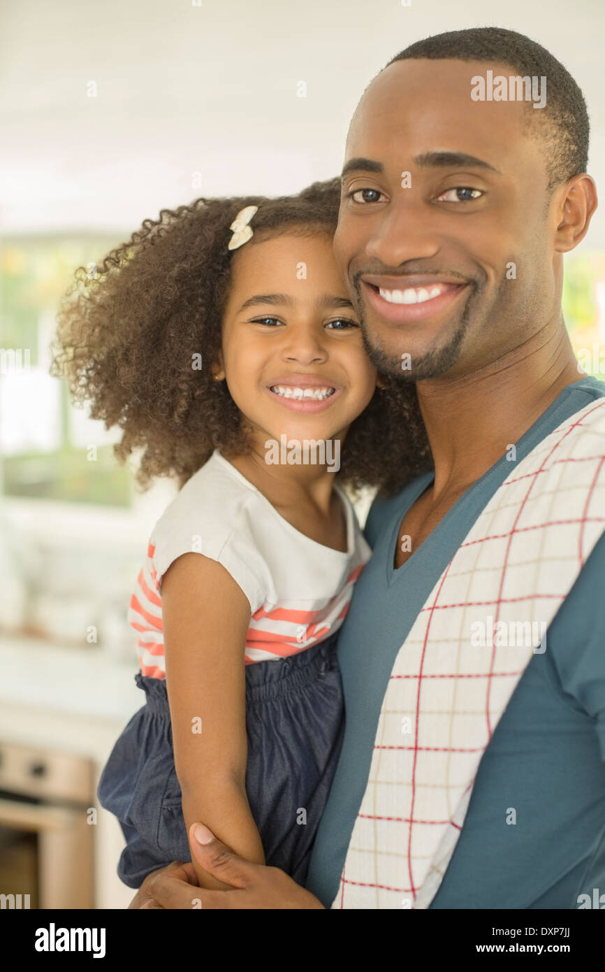 Portrait of smiling father and daughter Stock Photo