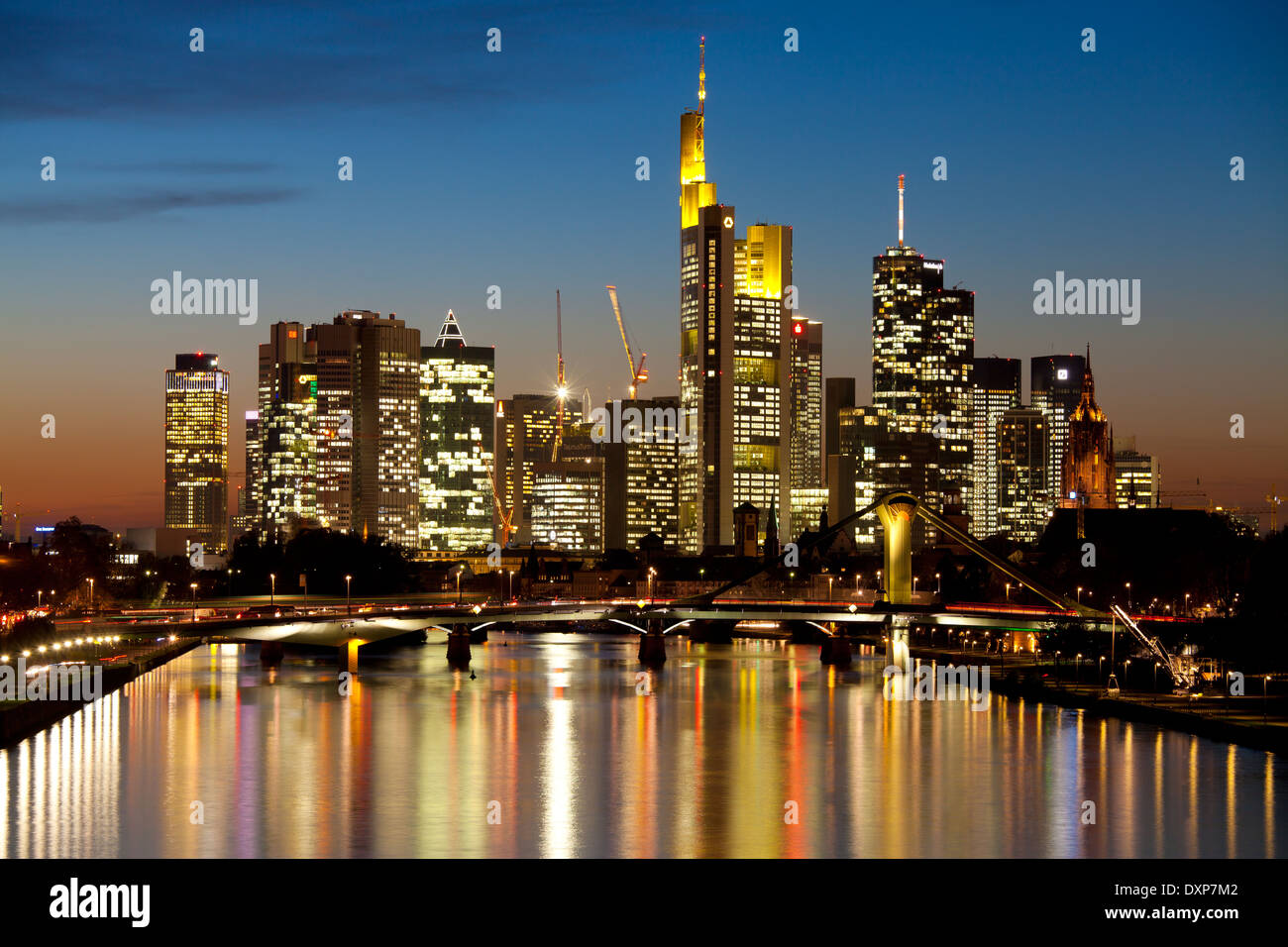 Frankfurt skyline at dusk hi-res stock photography and images - Alamy