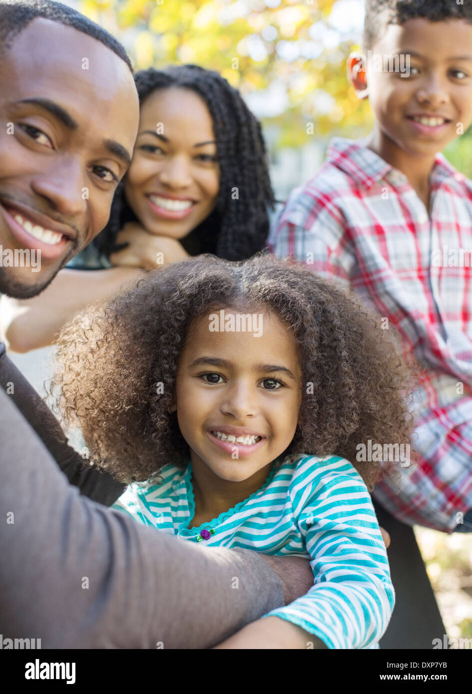 Close up portrait of smiling family Stock Photo