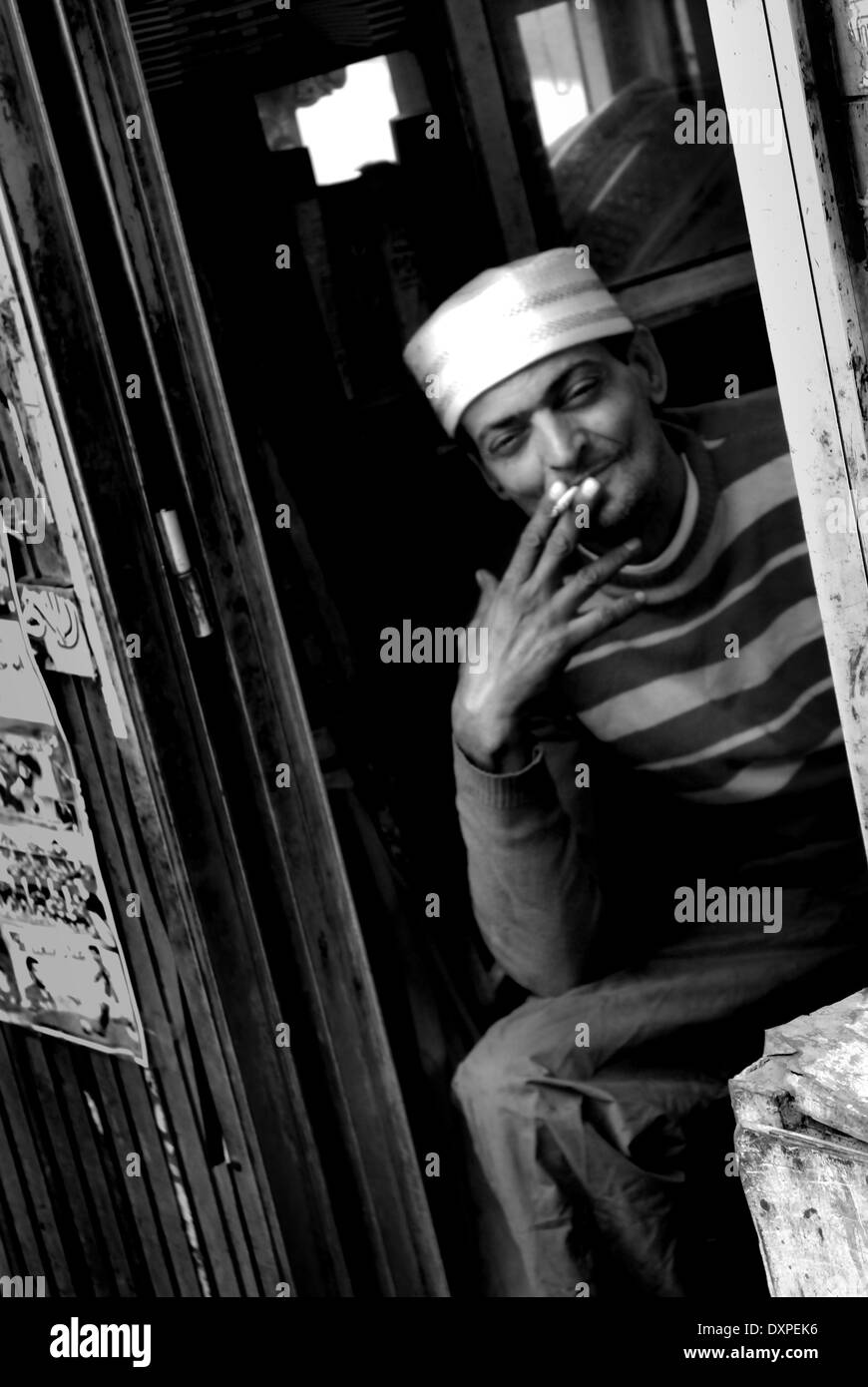 Smoking man, Cairo Stock Photo