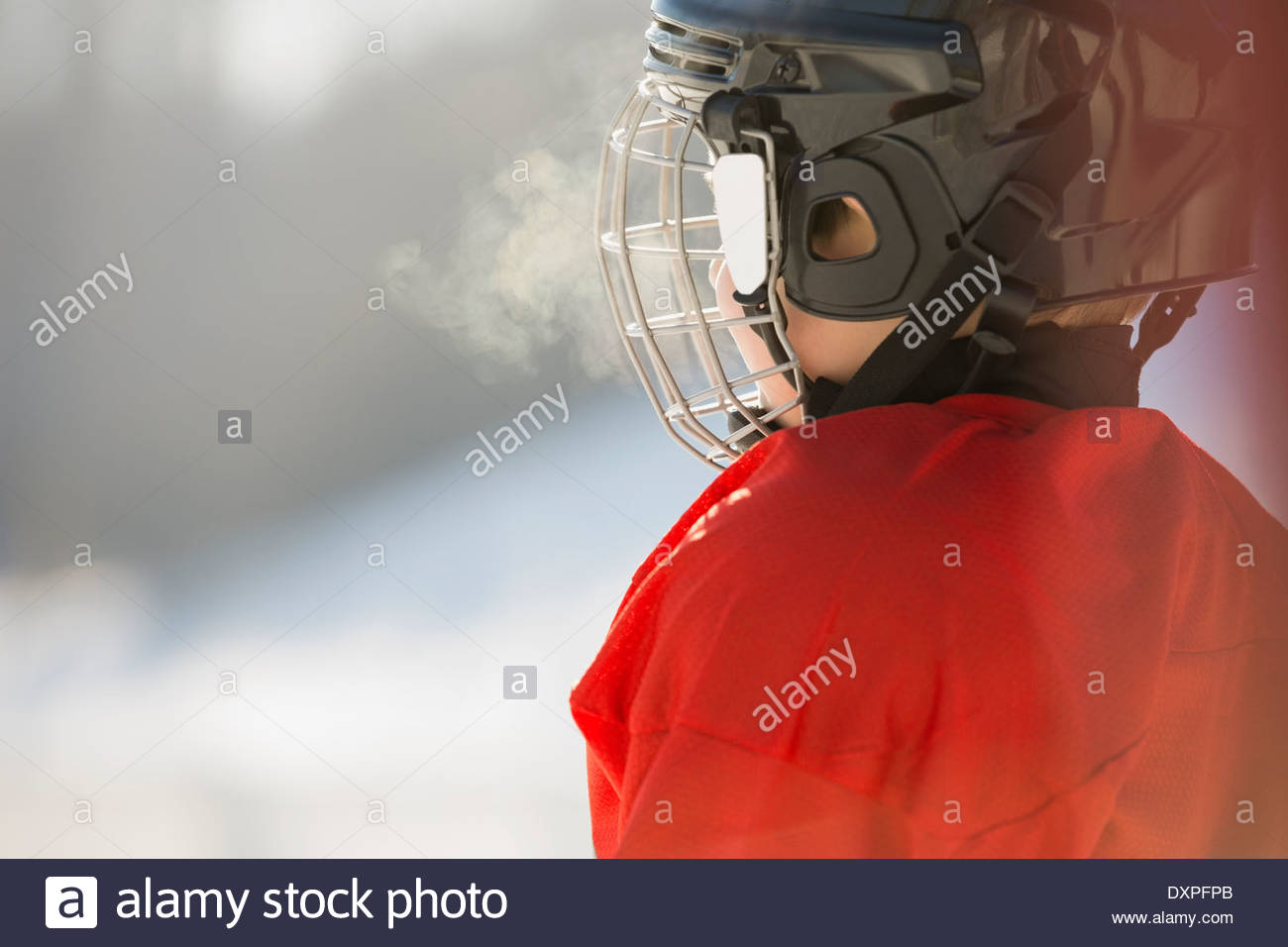 old hockey helmet under the white background Stock Photo - Alamy