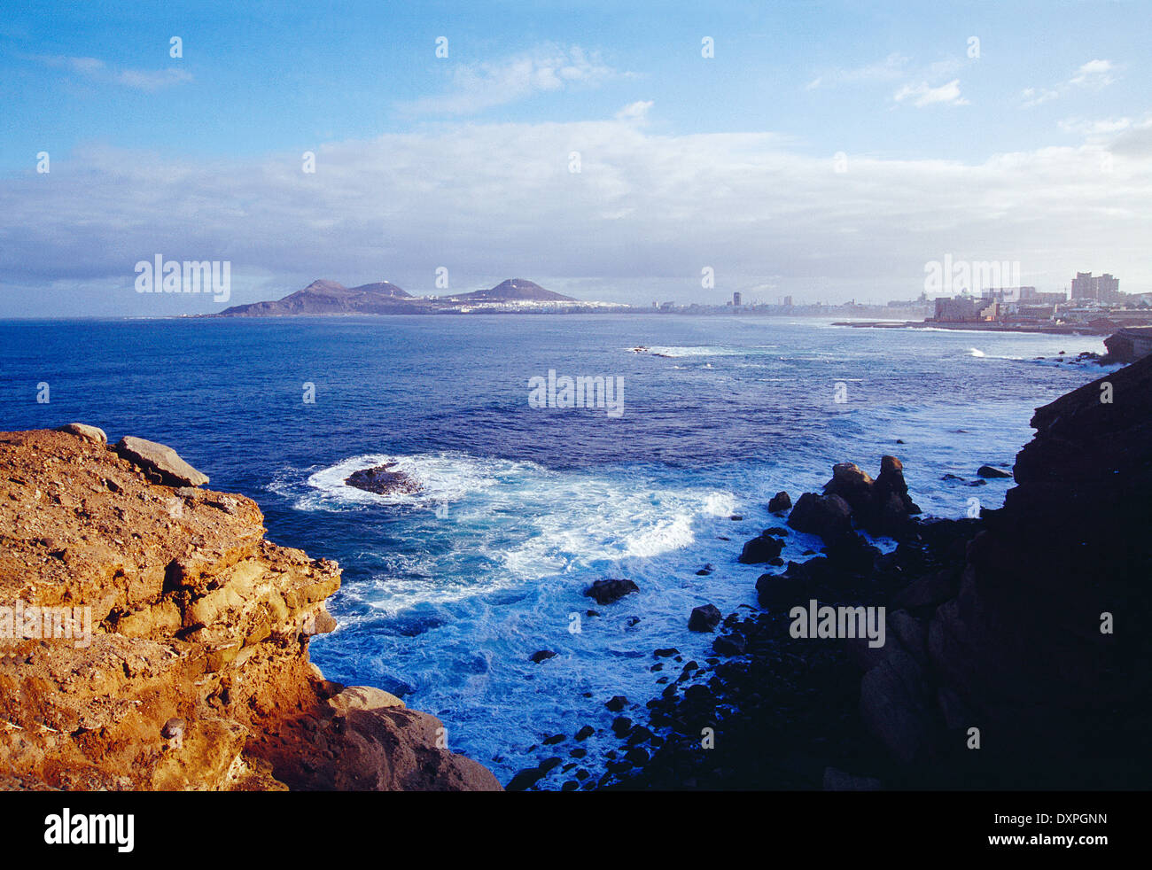 Overview and coastline. Las Palmas de Gran Canaria, Canary Islands, Spain. Stock Photo