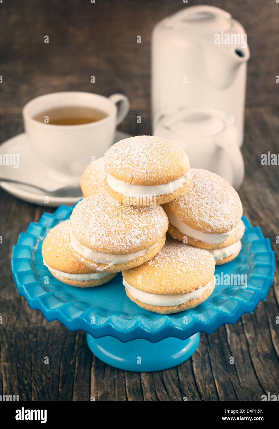 Sponge kisses with cream Stock Photo Alamy