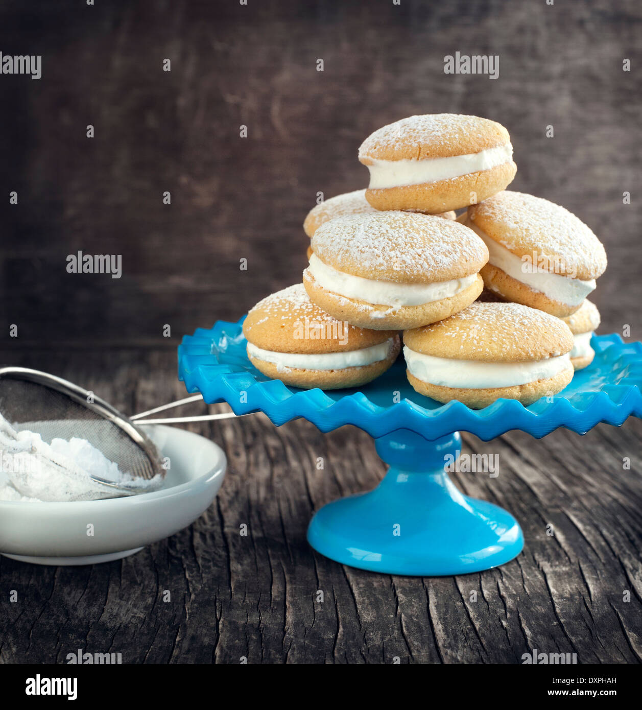 Sponge kisses with cream Stock Photo Alamy