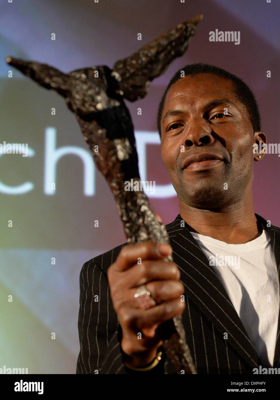 Ivory Coast actor Isaach De Bankole received the Kristian Award for his Contributions to World Cinema at the Prague International Film Festival Febiofest on March 28, 2014 in Prague, Czech Republic. (CTK Photo/Michal Krumphanzl) Stock Photo