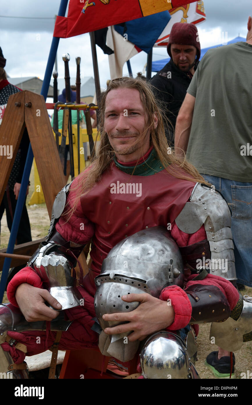 Medieval re-enactor and combatant Stock Photo