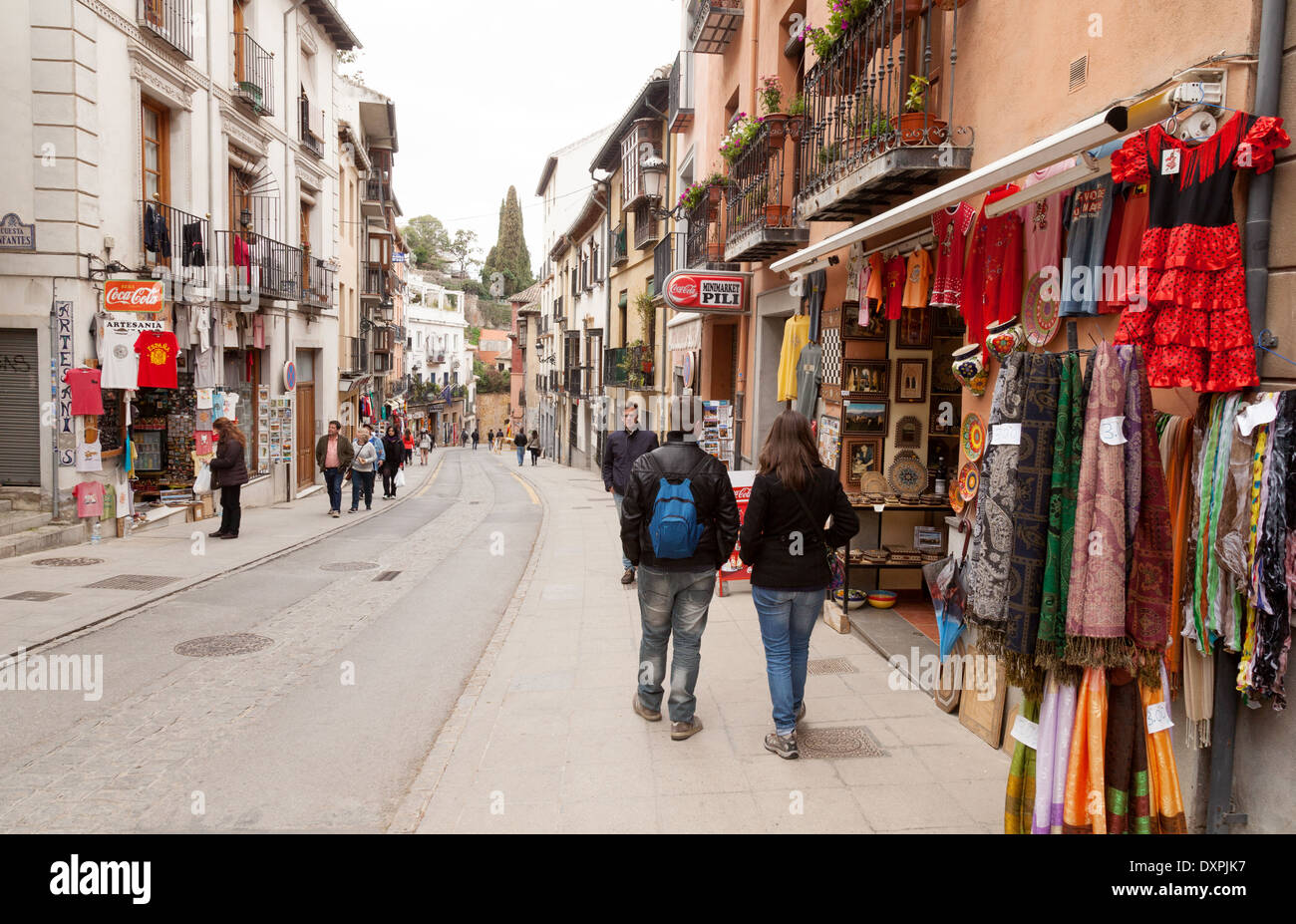 Street scene, the Albayzin, Granada Andalusia Spain Europe Stock Photo