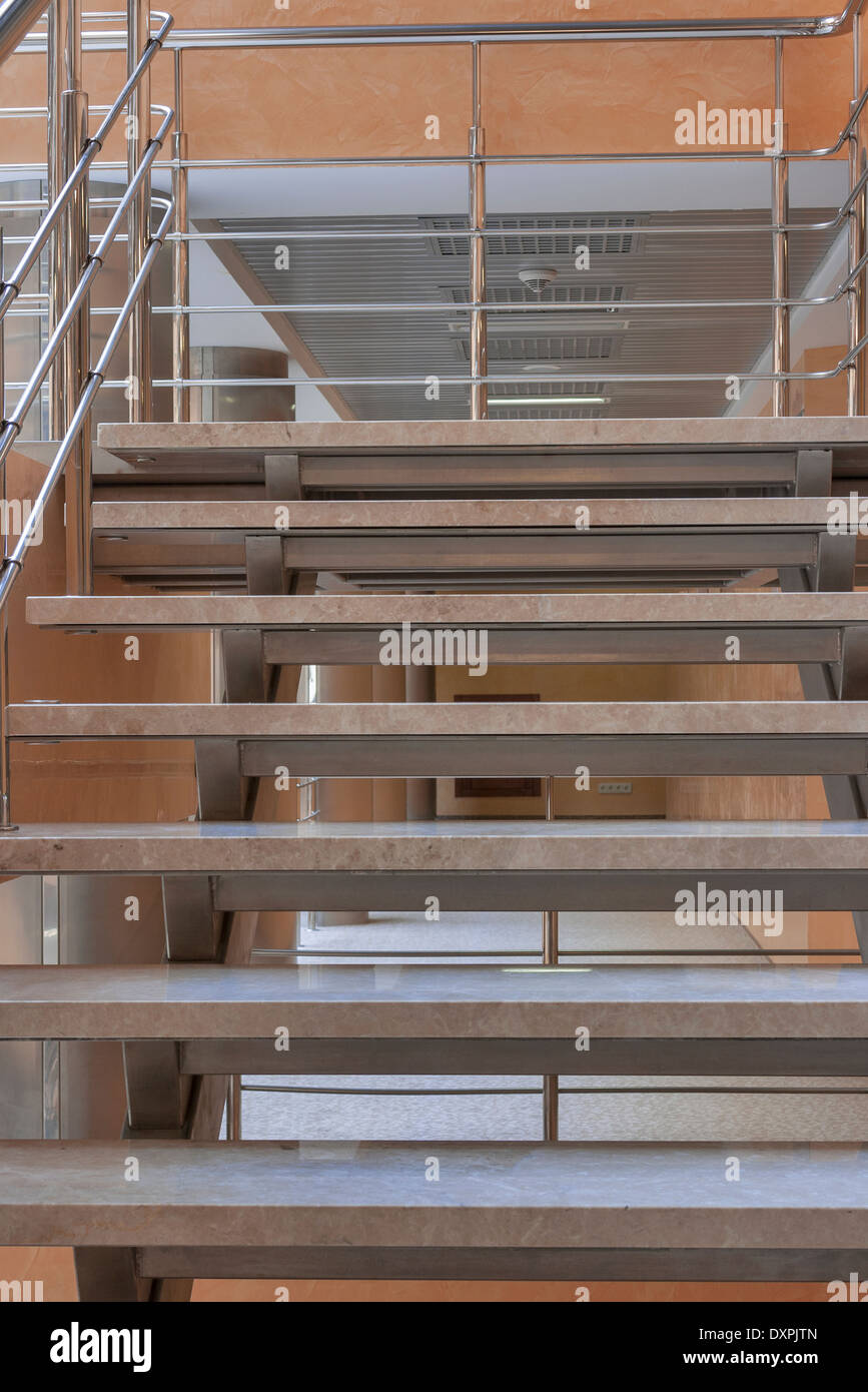 modern futuristic staircase interior closeup Stock Photo