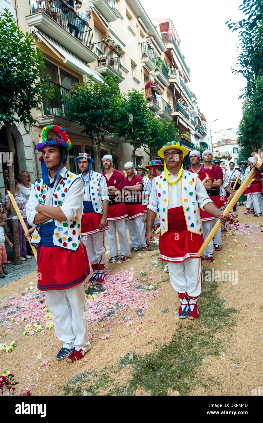 Corpus de Sitges, Corpus Christi Procession, Celebration of Corpus Christi, Sitges, El Garraf, Barcelona, Catalonia, Spain Stock Photo