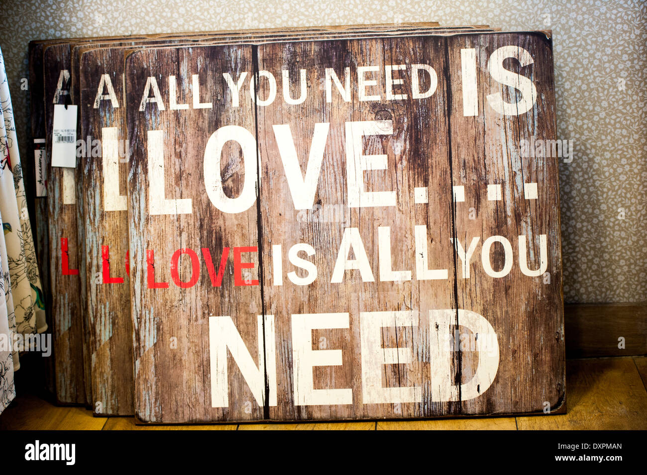 "All you need is love" sign Stock Photo Alamy