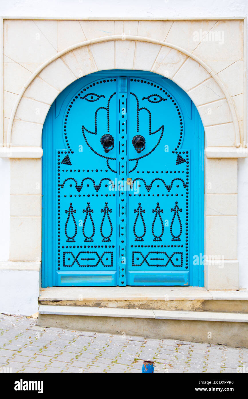 Door in Sidi Bou Said, Tunisia Stock Photo