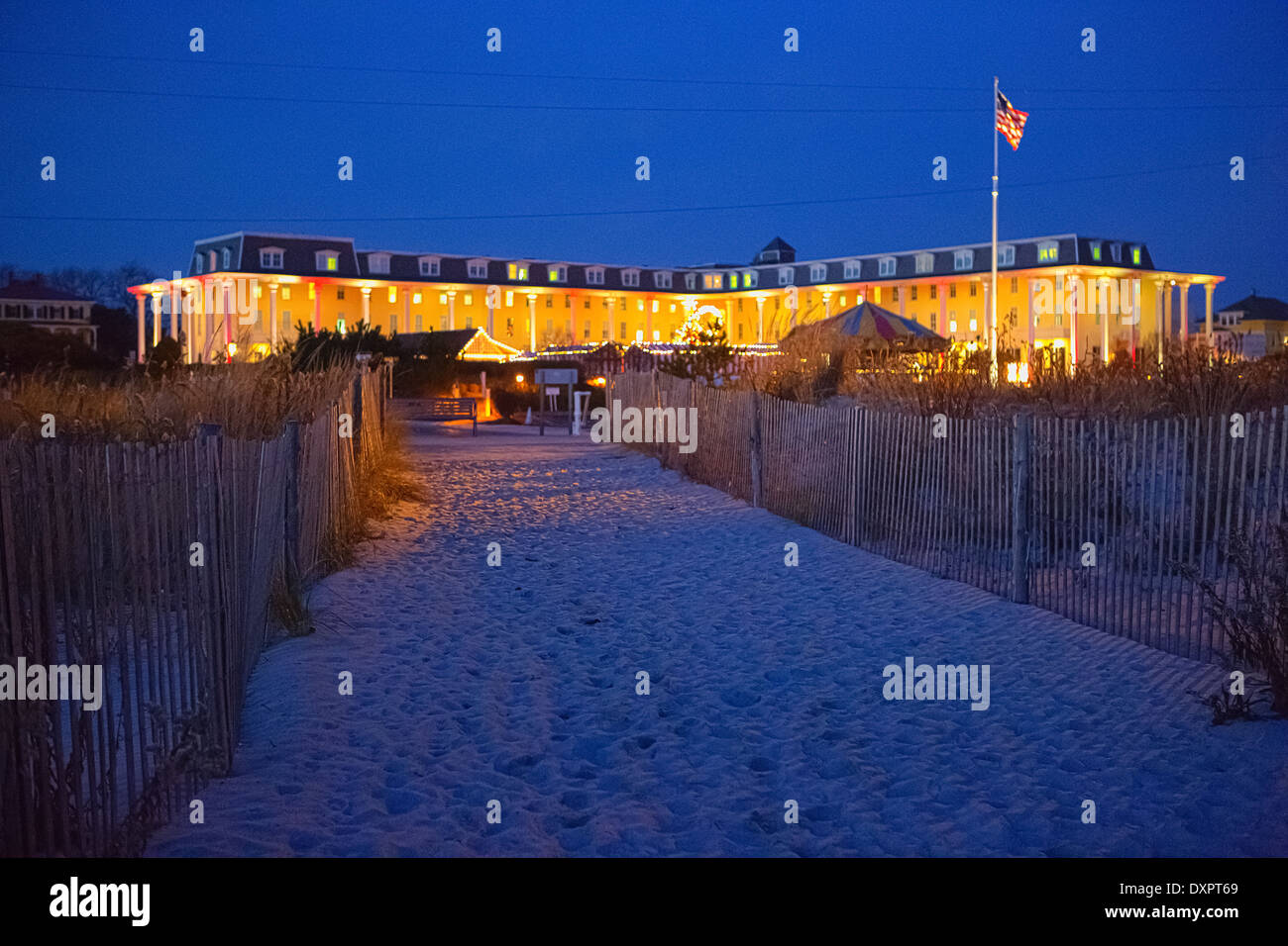 Congress Hall resort seen from beach, Cape May, New Jersey, USA Stock Photo