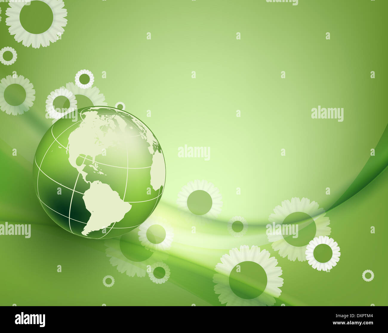 floral environmental frame with globe Stock Photo - Alamy