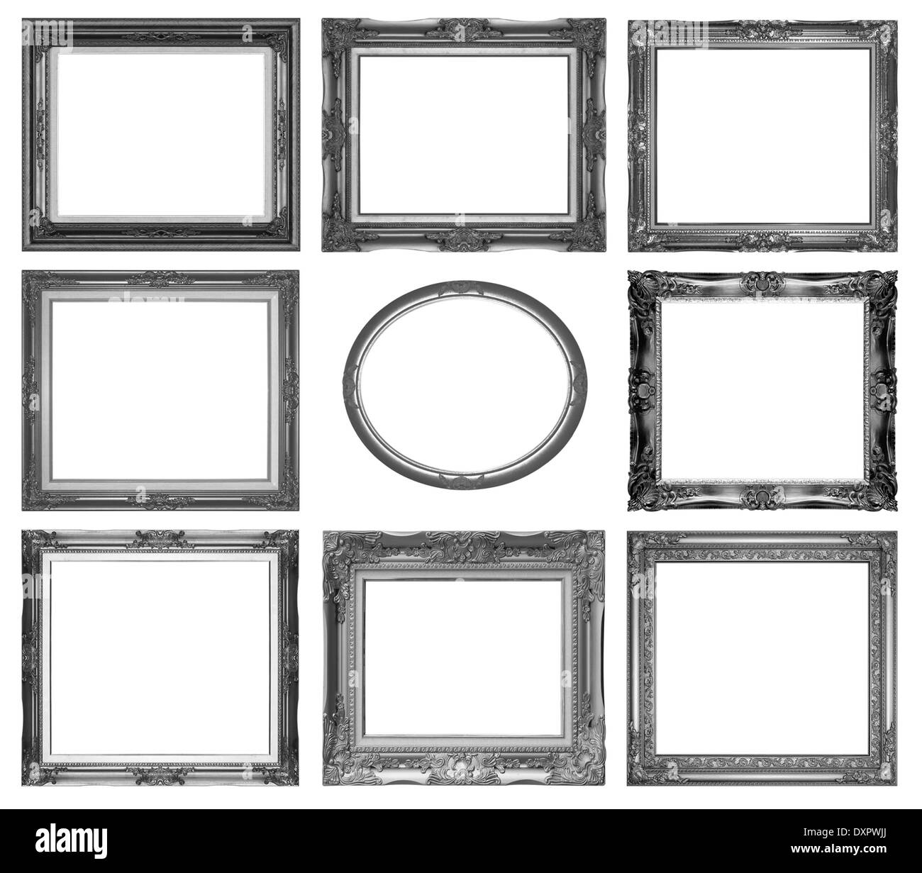 picture frame black isolated on white background Stock Photo - Alamy