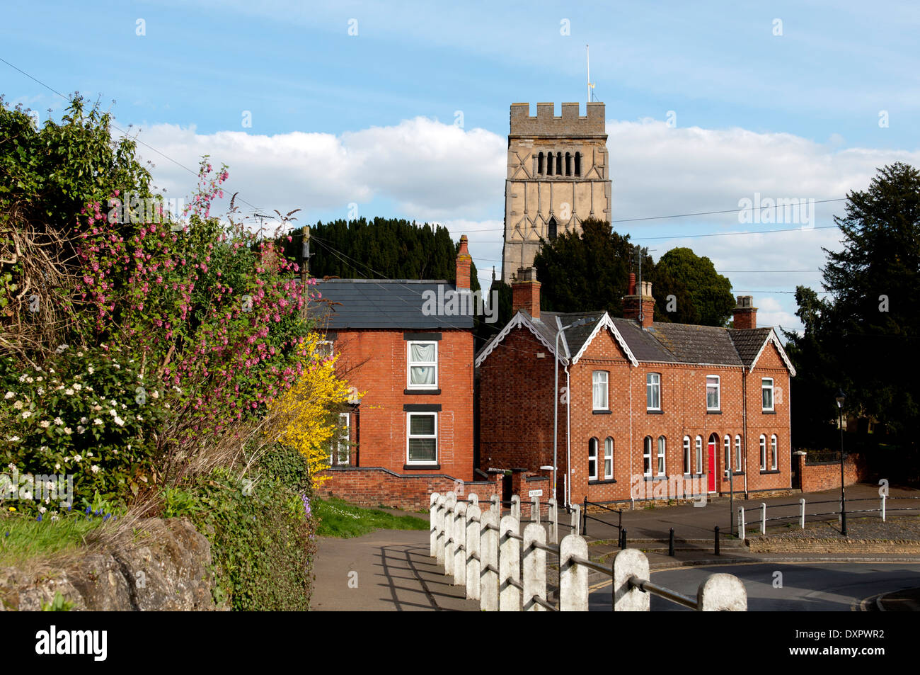 Earls Barton village and church, Northamptonshire, England, UK Stock
