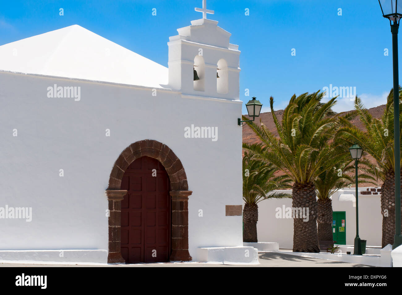 White church in Greek style Stock Photo
