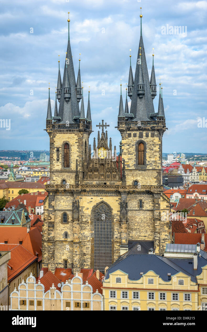 Tyn Church in Prague, Czech Republic Stock Photo