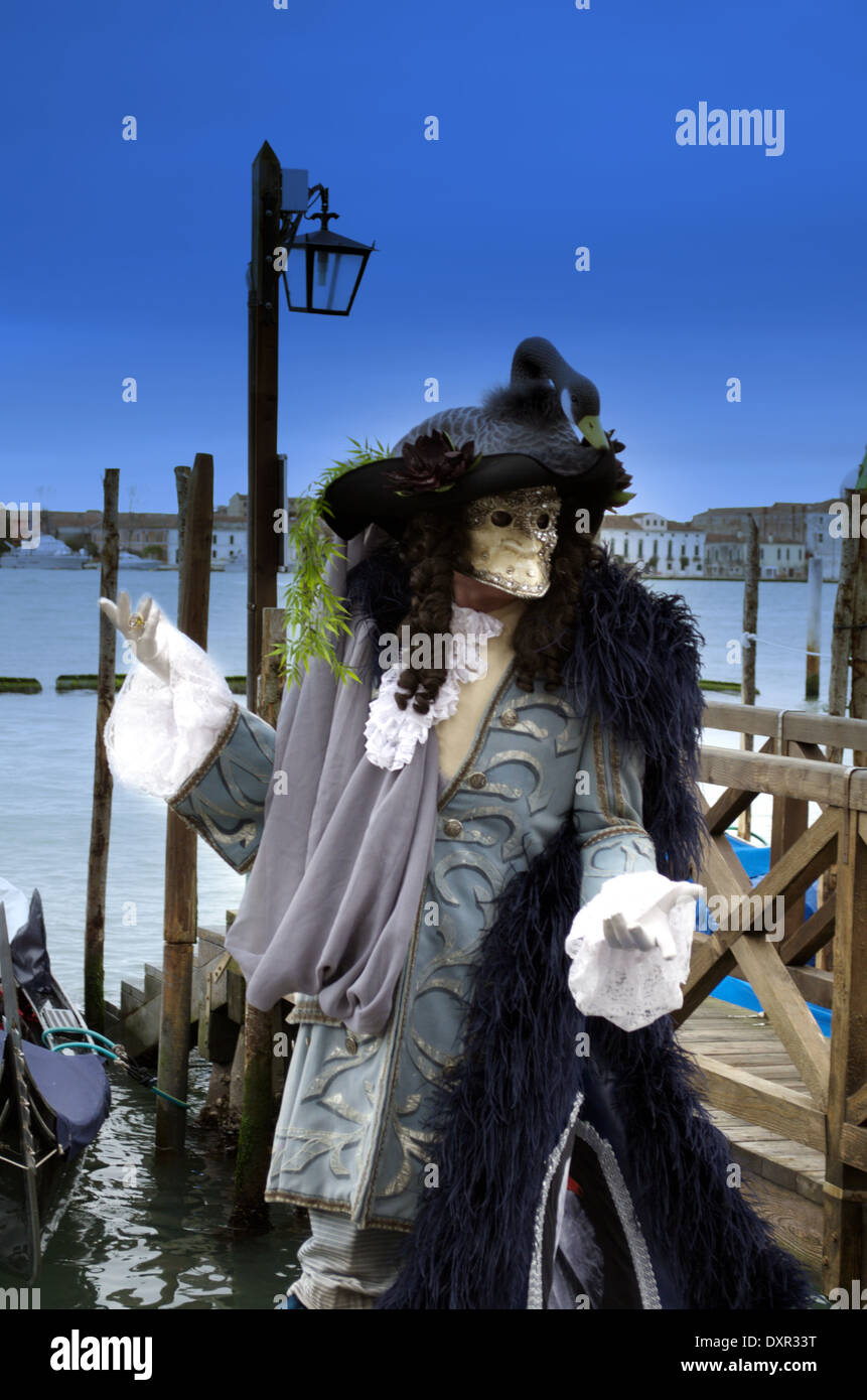 Swan Lake mask,performance in Venice carnival Stock Photo